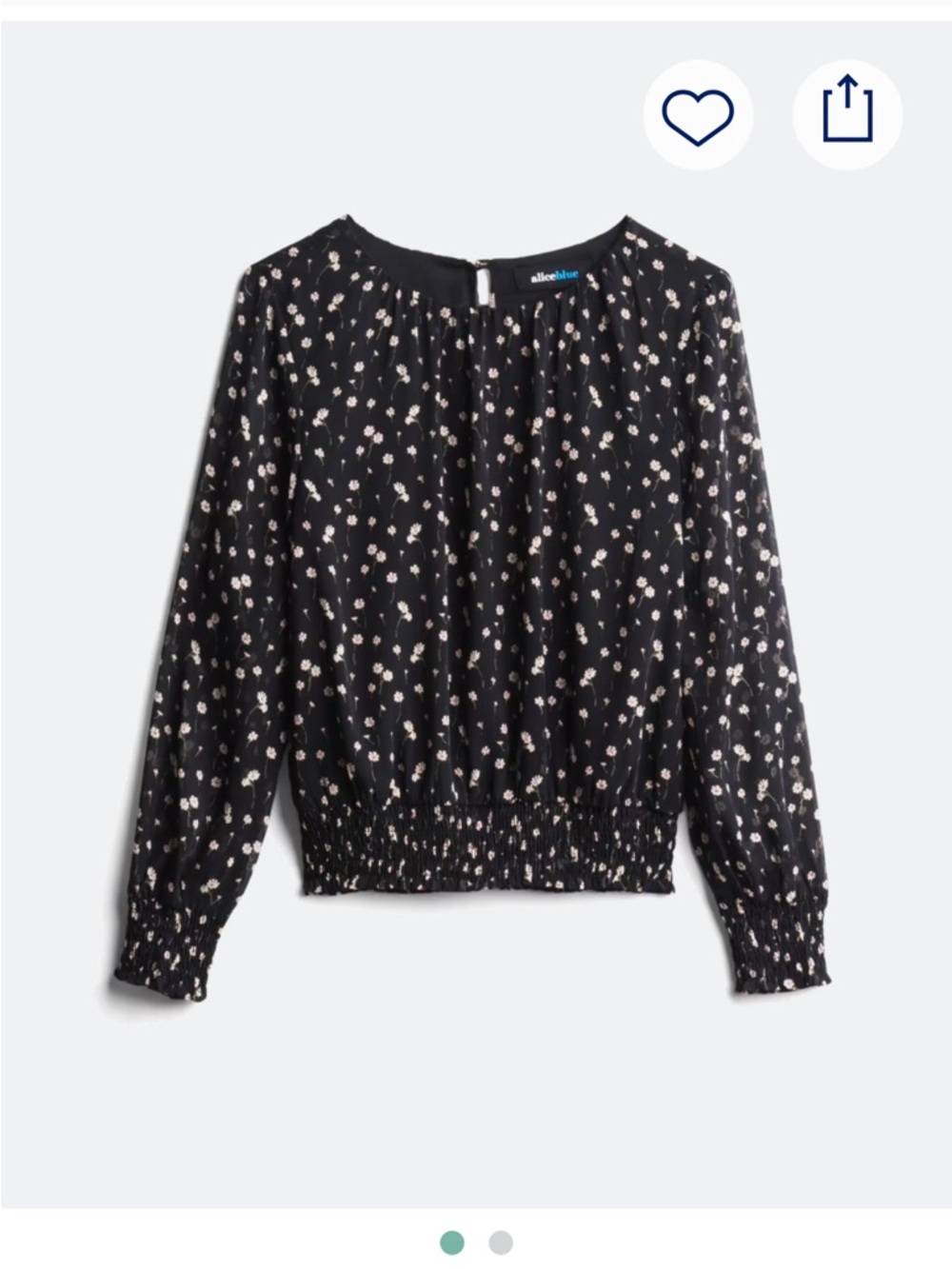 Alice Blue Black and White Floral Blouse - Picture 10 of 10